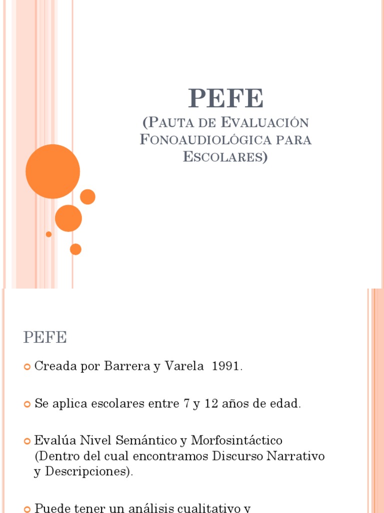 Evaluación PEFE para escolares de 7 a 12 años | PDF | Oración ...
