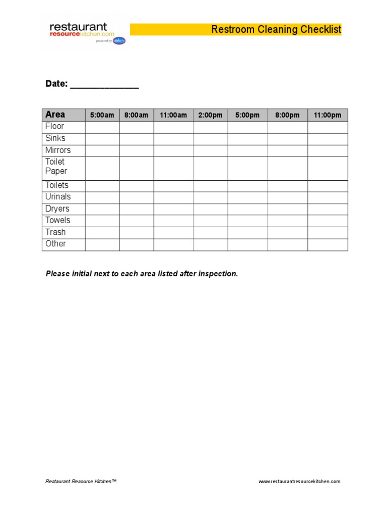 Bathroom Cleaning Schedule Template The BEST Printable Deep Clean