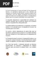 Comunicado Corte Constitucional, Consejo de Estado y JEP