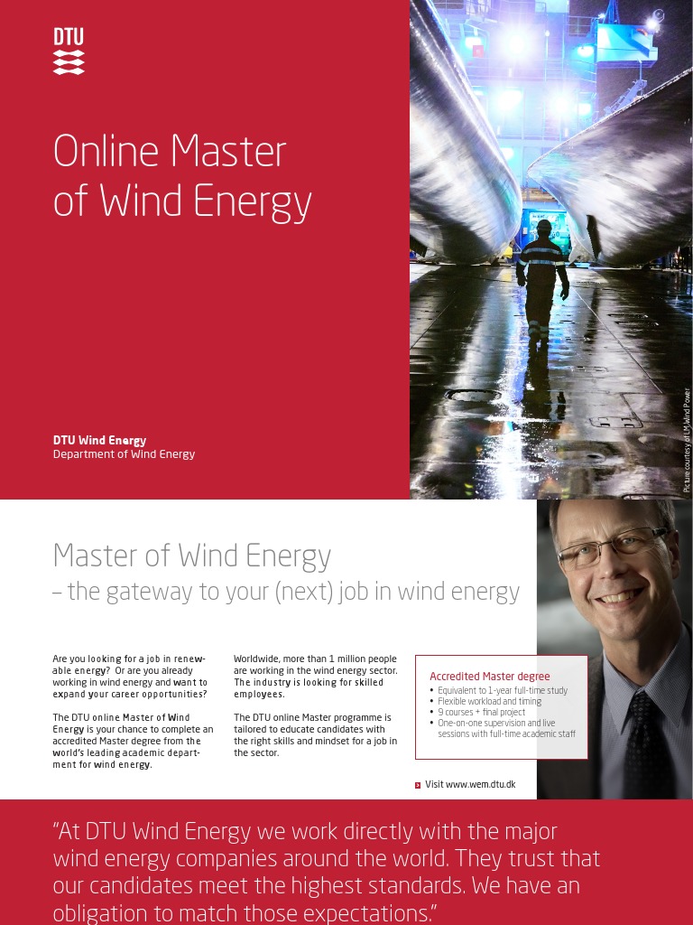 DTU Online Master in Wind Energy | PDF | Wind Power | Master's Degree