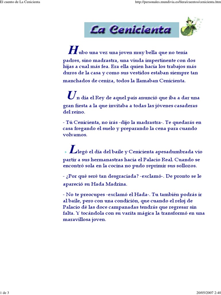 Cenicienta | PDF | Ocio