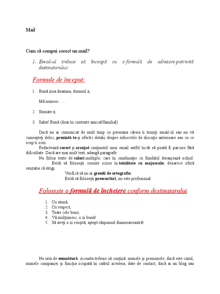 Cum Sa Compui Un Mail | PDF