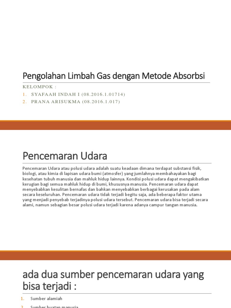 Metode Absorpsi Limbah Gas Efektif | PDF | Teknologi & Rekayasa