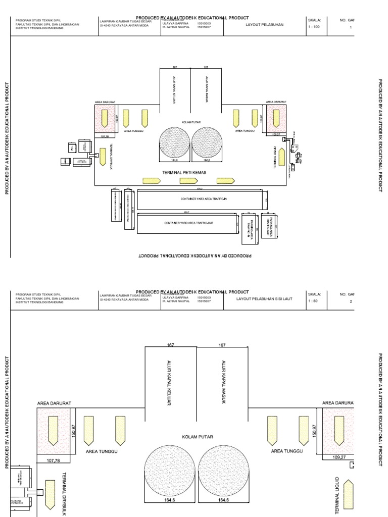 Produced by An Autodesk Educational Product: Skala: No. Gambar Layout ...
