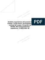 04AnalisisErgonomicoDelPuestoDeTrabajo cargaFisicaLevantamientoManualDeCargas ecuacionDeNIOSH Microtraumatismosrepetitivos