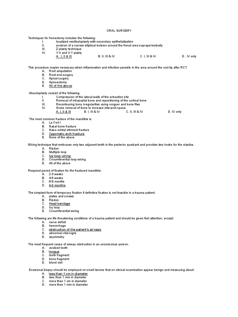 Oral Surgery Board 2008 PDF Dentistry Medical Specialties