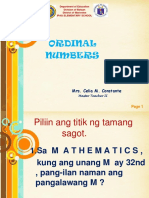 Ordinal Numbers Evaluation