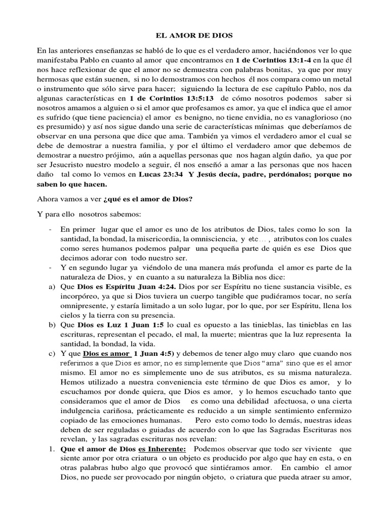 El Amor de Dios | PDF | Amor | Dios