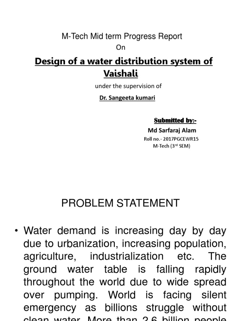 Designing a Sustainable Water Distribution System for Vaishali, Bihar Using PDF Water