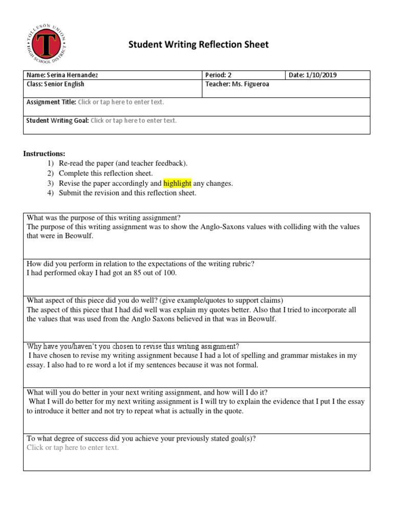 q2 Mid Unit Reflection | PDF | Career & Growth