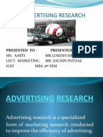 Advertising Research: Presented To: Presented by