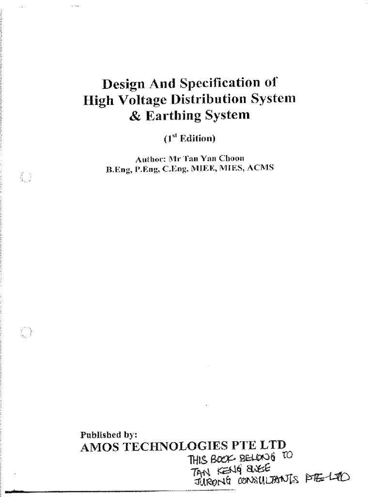 Design and Specification of High Voltage System and Earthing System ...