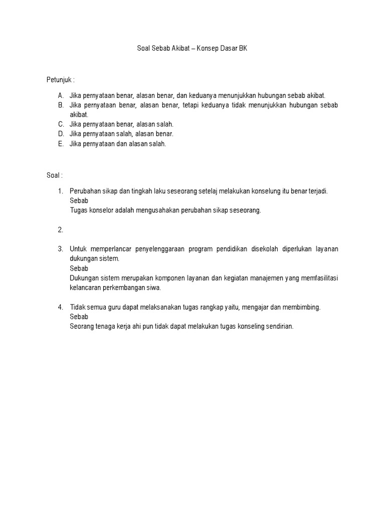 Soal Sebab Akibat | PDF