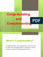 Congratulating and Complementing