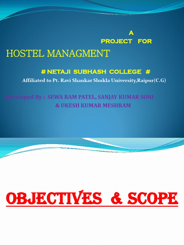 Hostel Management System Project | PDF