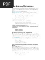 Present Continuous Worksheets