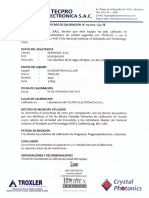 Certificado de Calibracion - Densimetro Nuclear TROXLER 3430 - 32893