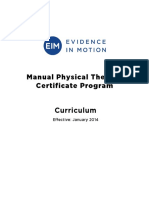 Manual Physical Therapy Certificate Program: Curriculum