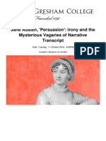 Jane Austen Persuasion Irony and The Mysterious Vagaries of Narratives