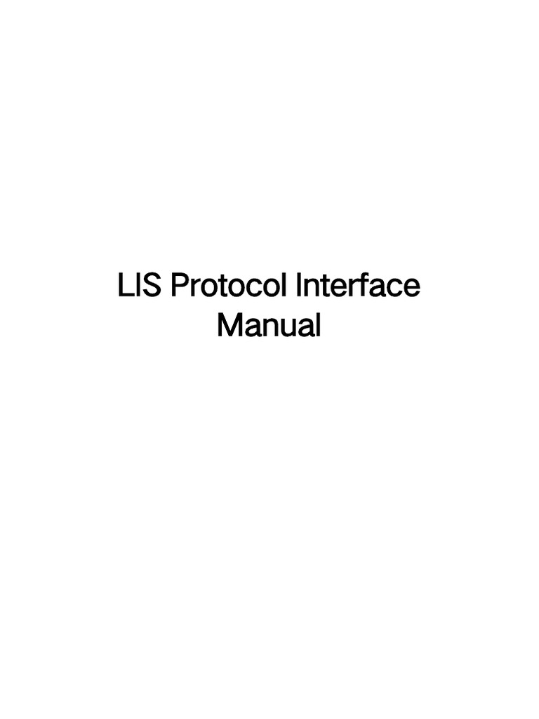 LIS Protocol Interface Manual | PDF | Nature