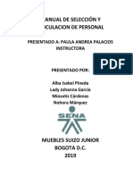 Manual de Selección y Vinculacion de Personal Muebles Suizo Juniors