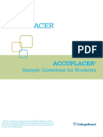 Accuplacer Sample Questions For Students