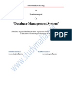 CSE Idatabase Management System Report PDF