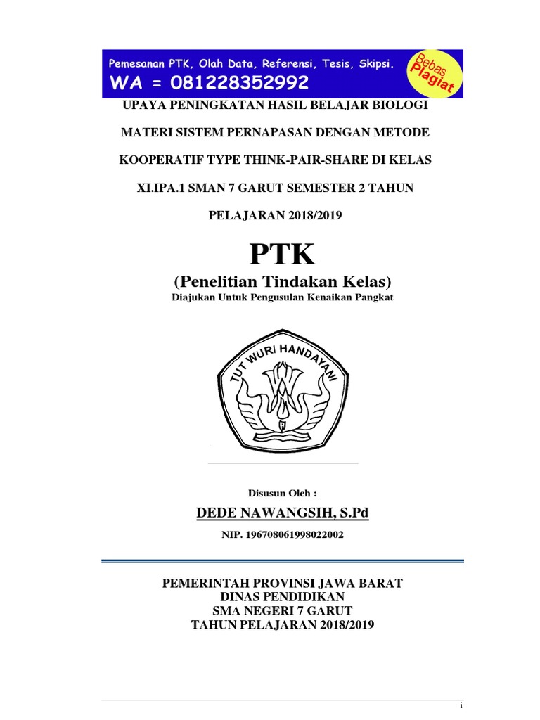 Ptk Biologi Upaya Peningkatan Hasil Belajar Biologi Materi Sistem Pernapasan Dengan Metode Kooperatif Type Think Pair Share Pdf