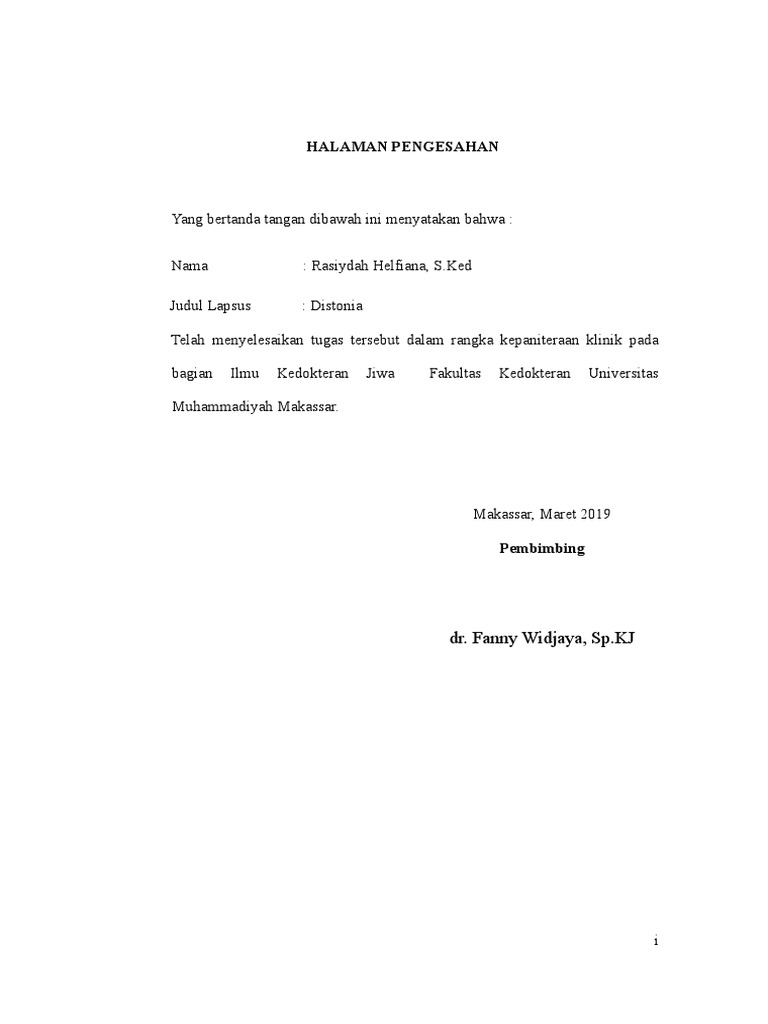 Manajemen Distonia dalam Kedokteran Jiwa | PDF