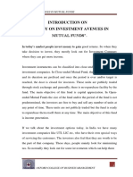 Introduction On A Study On Investment Avenues in Mutual Funds"