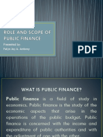 Role and Scope of Public Finance
