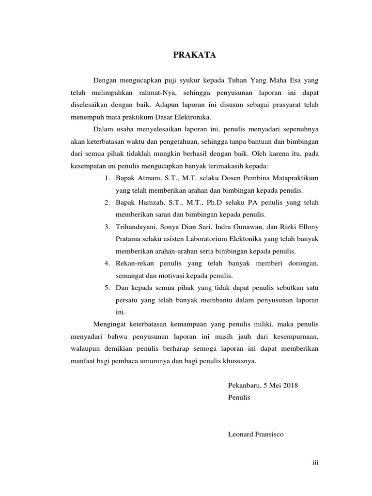 Prakata Laporan Praktikum | PDF