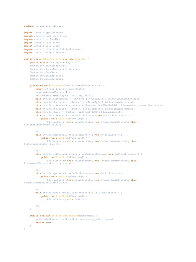 Admin Activity for Android App | PDF