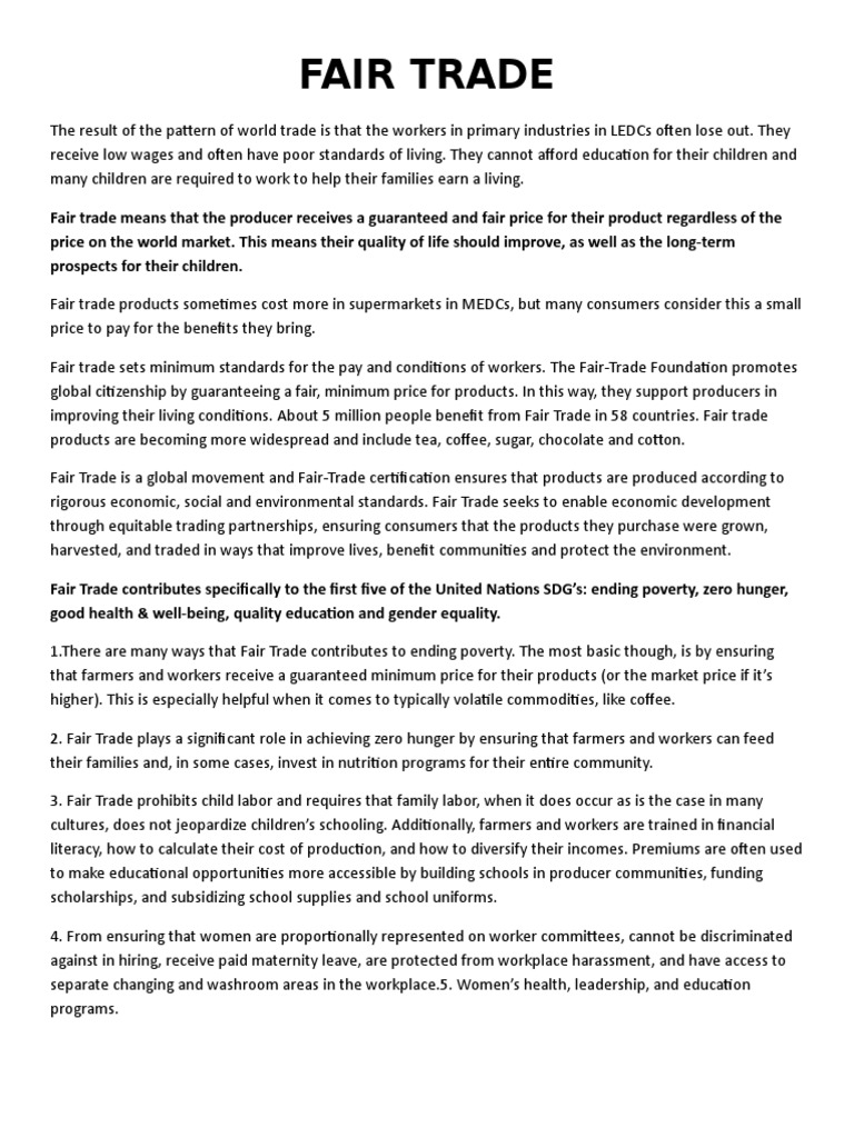 MORAL EDUCATION YEAR 11 Fair Trade | PDF | Fair Trade | Economies