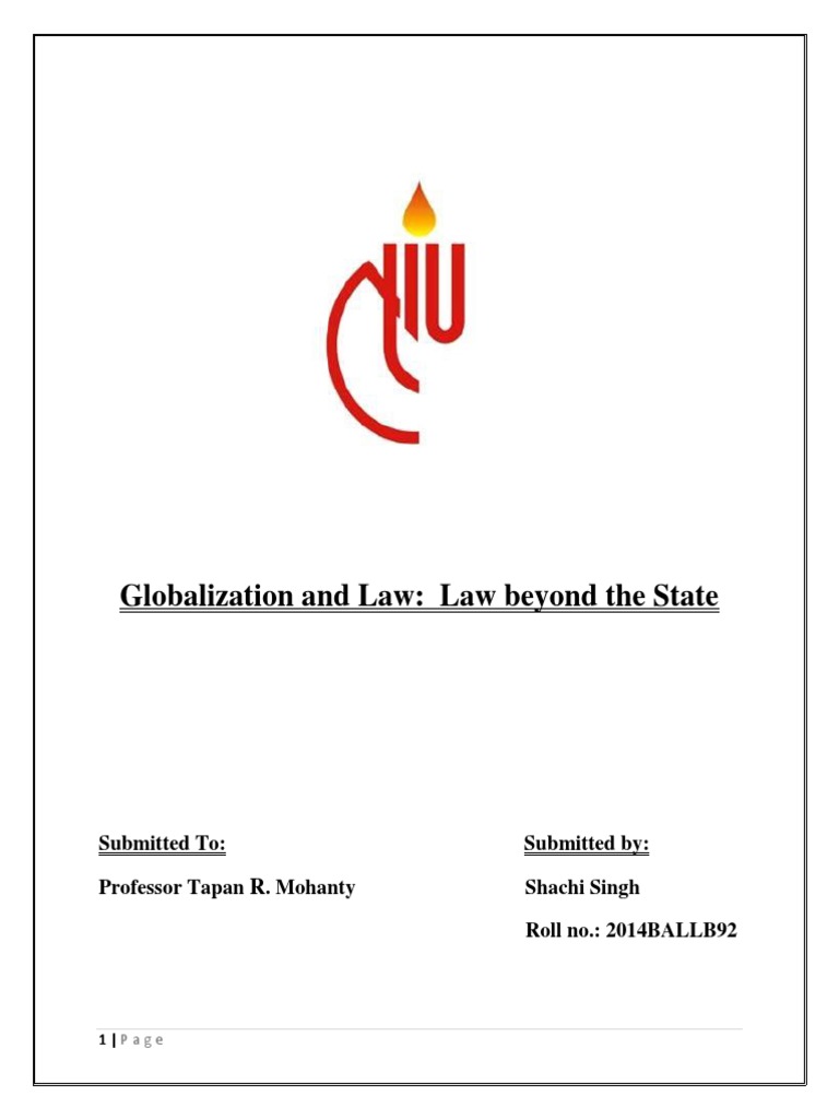 Globalization And Law Pdf Globalization State Polity