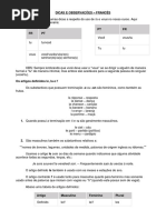 Dicas e Observaçôes – Francês