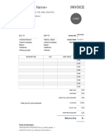 Invoice Template Doc Printable