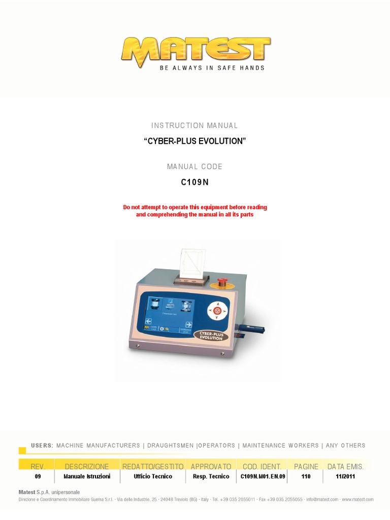 Cyber-Plus Evolution Instruction Manual | PDF | Safety | Electrical Wiring