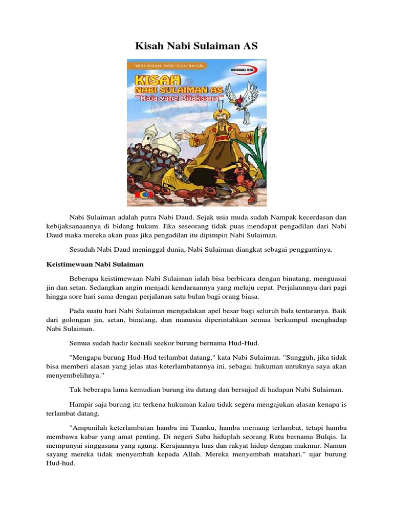 Kisah Nabi Sulaiman As  PDF