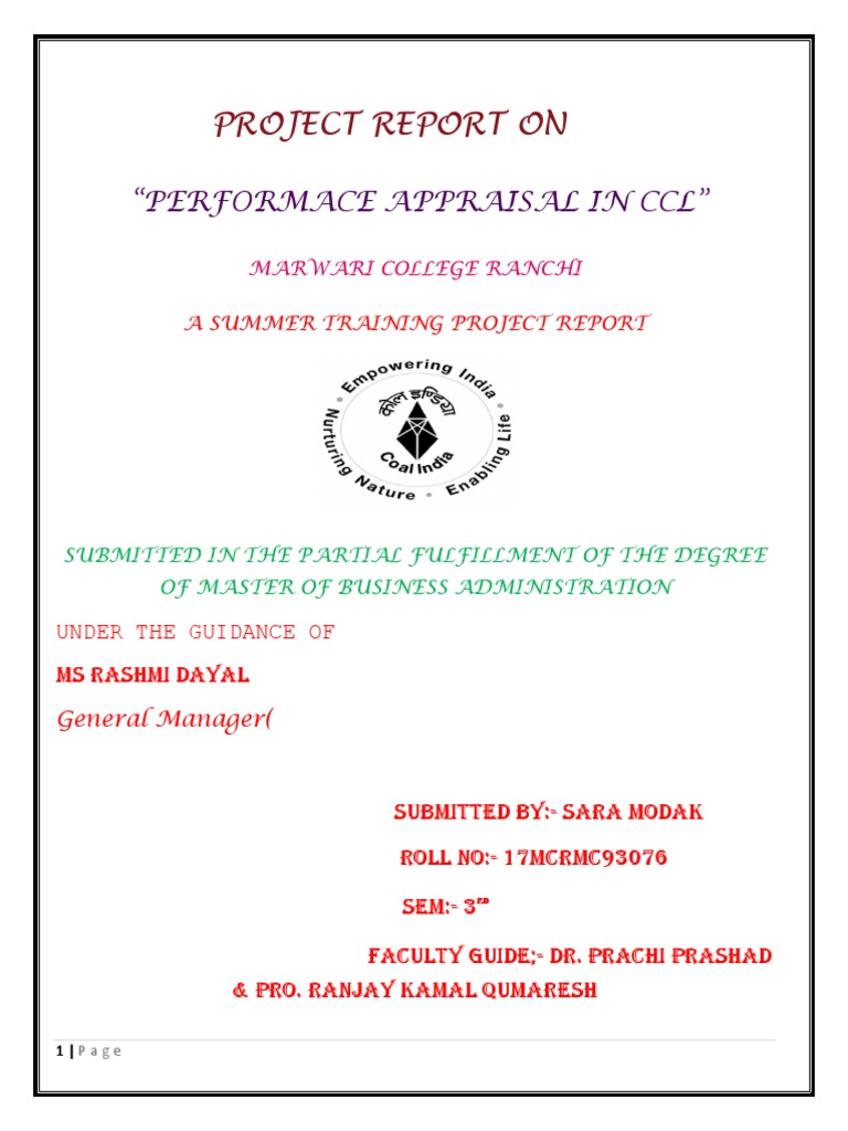 Performance Appraisal in CCL Report | PDF | Performance Appraisal ...