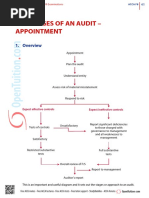 The Stages of An Audit - Appointment: 1. Overview