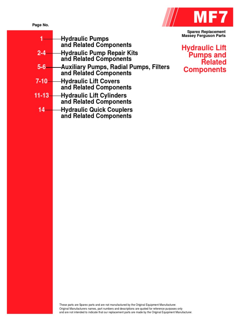 Massey Ferguson Hydraulic Parts Guide | PDF | Tractor | Pump
