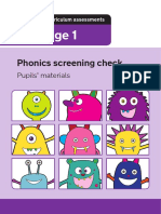 2016 Phonics Screening Check Pupils Materials - Standard Sta167501e