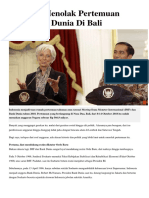 5 Alasan Menolak Pertemuan IMF-Bank Dunia Di Bali