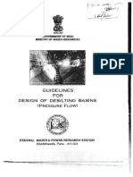 CWPRS Guidelines For Design of Desilting Basin PDF