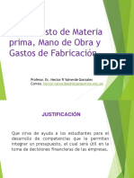 Presupuesto de MP, MO y CIF