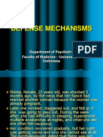 Defense Mechanisms: Department of Psychiatry Faculty of Medicine - University of Indonesia