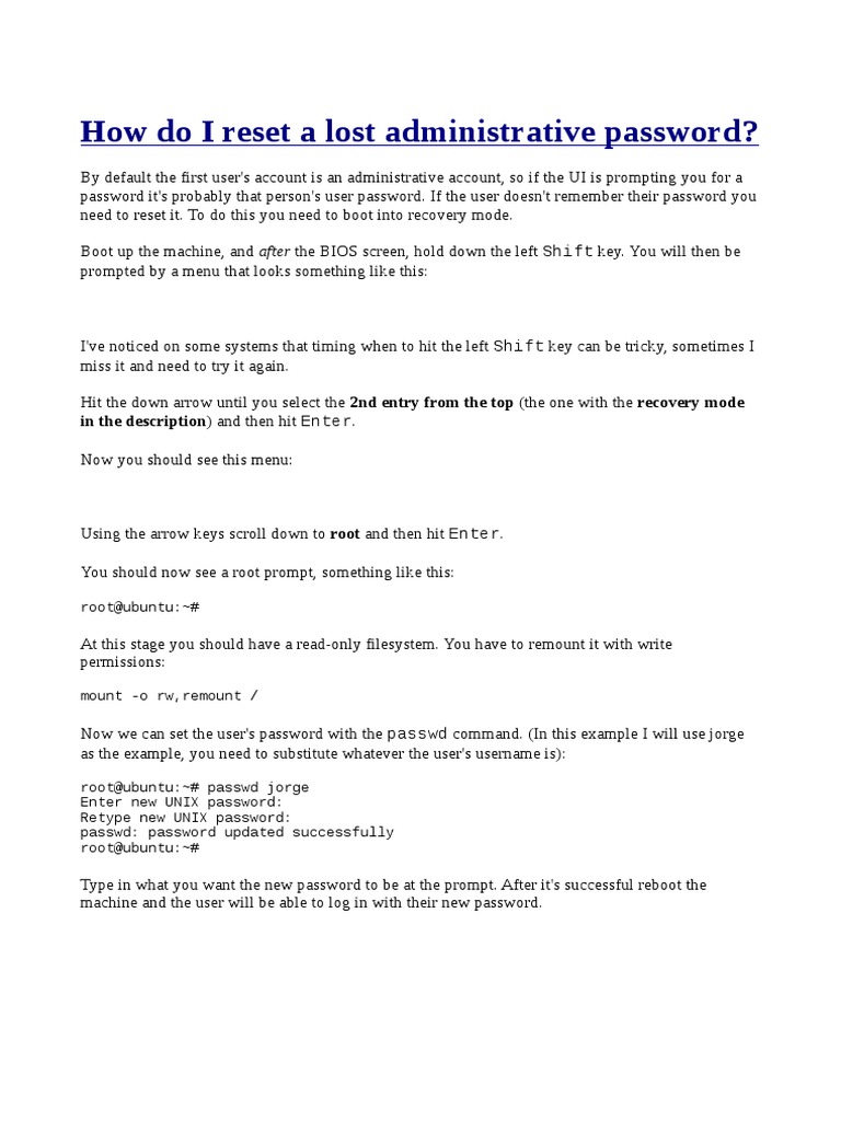 HOW DO I RESET A LOST ADMINISTRATIVE PASSWORD visual data 3