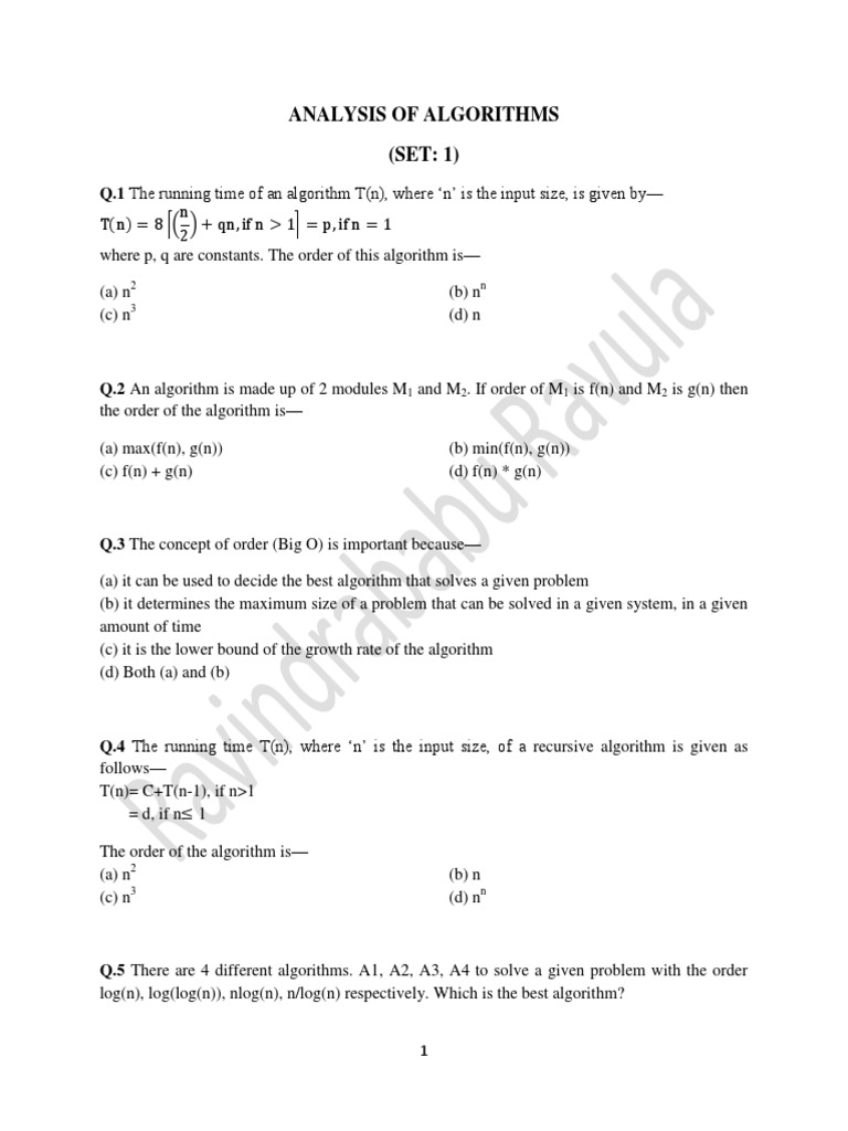 Dsa Q6 Pdf Time Complexity Algorithms And Data Structures