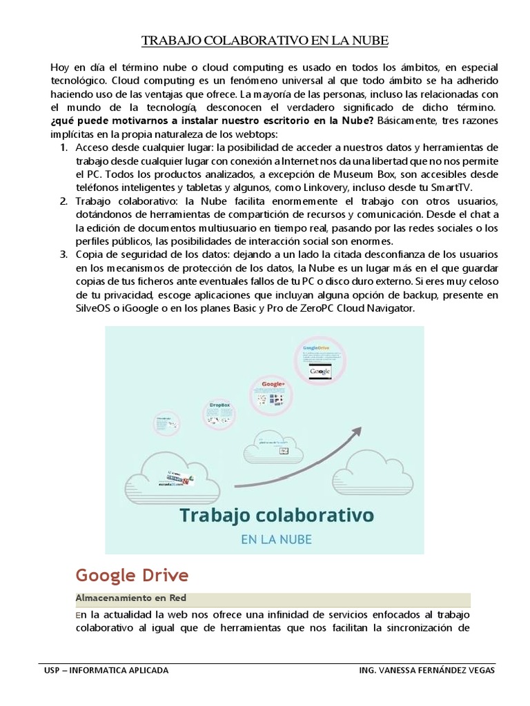 5 Herramientas Colaborativas para Trabajar en La Nube | PDF ...